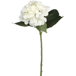 Mica Decorations Kunstbloem - Hortensia tak - wit - 51 cm - Kunstbloemen