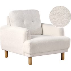 Beliani TUVE - Fauteuil-Wit-Bouclé