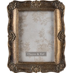 Clayre & Eef Fotolijst  10x15 cm Goudkleurig Polyresin Rechthoek Fotokader
