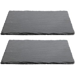 Serveerplank - 4x - leisteen - onderzetter - 20 x 30 cm - hapjesplank - Serveerplanken