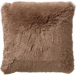 Dutch Decor FLUFFY - Kussenhoes 45x45 cm - superzacht - effen kleur - Tobacco Brown – bruin - Dutch Decor