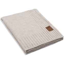 Knit Factory Uni Gebreid Plaid - Woondeken - Kleed - Beige - 160x130 cm