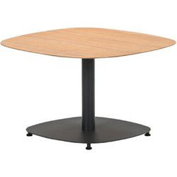 Leon bijzettafel - aluminium - carbon black - light teak look-70x70 cm