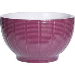 Excellent Houseware Soepkommen/schaaltjes - Venice - keramiek - D14 x H8 cm - paars - Kommetjes
