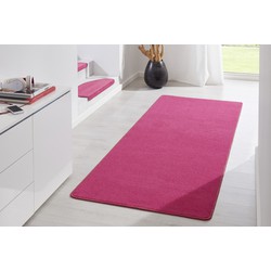 Loper Uni Laagpolig Effen Vloerkleed - Fancy - Roze / Pink - 100x150 cm