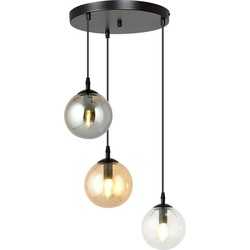 moderne hanglamp Fabbri Zwart 3-lichts  - Øcm