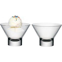 Bormioli Rocco IJs/sorbet coupes op voet - set 2x - glas - 370 ml - IJscoupes
