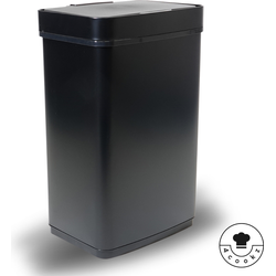 4cookz® Prullenbak 60 liter Automatisch met Sensor - RVS Prullenbak - Zwart