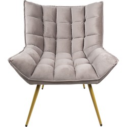 Clayre & Eef Fauteuil  79x91x93 cm Grijs Ijzer Textiel Woonkamer stoel