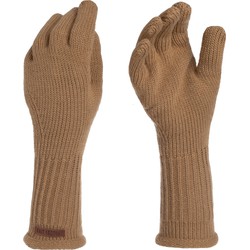 Knit Factory Lana Gebreide Dames Handschoenen - Polswarmers - New Camel - One Size
