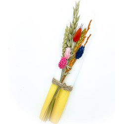 DIP DYE met droogbloemen - geel