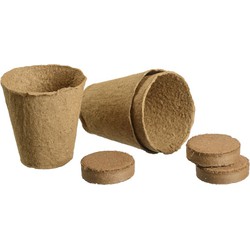 Afbreekbare potjes met turftablet H8x dia.8 cm 3x - Nature