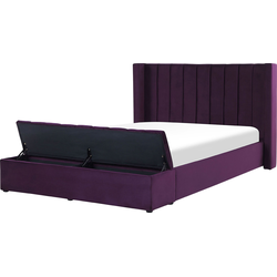 NOYERS  - Tweepersoonsbed - Paars - 140 x 200 cm - Fluweel