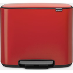 Bo Pedal Bin, with 1 Inner Bucket, 36 litres - Passion Red