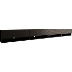 Meubella TV-Meubel Asino - Zwart Visgraat  - 280 cm