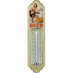 Nostalgic Art Binnen/buiten thermometer - Beer Weather - Beige - Buitenthermometers
