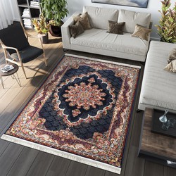 Isfahan Oosters Vloerkleed Nain - Laagpolig - Klassiek Vintage Tapijt - Blauw / Navy / Multi- 160x230 CM