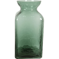 Clayre & Eef Vaas Ø 12*25 cm Groen Glas Rond Glazen Vaas Bloempot Binnen