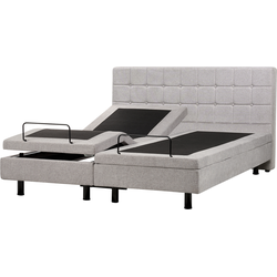 Beliani DUKE - Tweepersoonsbed-Grijs-Polyester