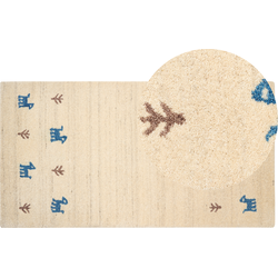 YALI - Modern vloerkleed - Lichtbeige - 80 x 150 cm - Wol