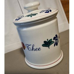 Boerenbont Voorraadpot Thee 1.5 ltr Aardewerk met bloemdeksel