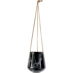 Hangende Plantenpot Skittle - Medium - Marmerprint Zwart - Ø13,5x15cm