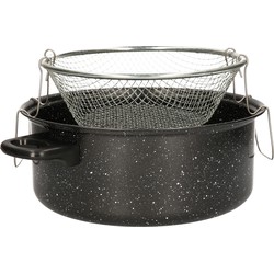Benson Frituurpan met korf - friteuse met anti baklaag - D26 cm - Frituurpannen