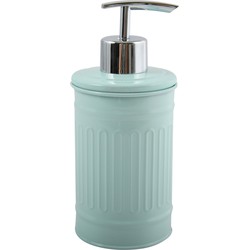 MSV Zeeppompje/dispenser - Industrial - metaal - mintgroen - 7.5 x 17 cm - 250 ml - Zeeppompjes