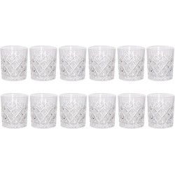 Luxe drinkglazen/whiskeyglazen - 12x stuks - transparant - 230 ml - Drinkglazen