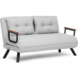2-zits slaapbank van boucléstof met metalen poten L133 cm - SANDO