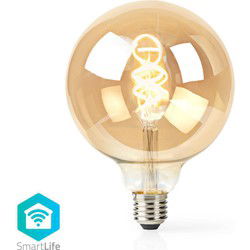 Nedis WIFILT10GDG125 Wi-fi Warm Tot Koel Wit Led Filamentlampgedraaid E27 G125 5,5 W 350 Lm