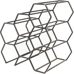 Wine Rack - Metal - Black - 6 bottles - 28x19x29cm