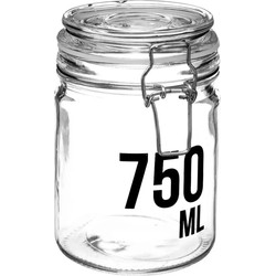 Inmaakpot/voorraadpot 0,75L glas met beugelsluiting - Voorraadpot