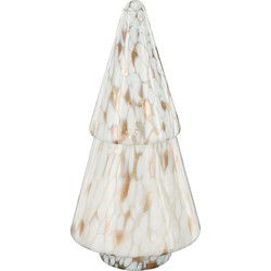 House of Seasons Kaars Estella - 13x13x26 cm - Glas - Wit