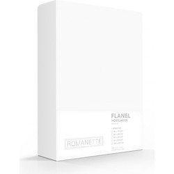 Flanellen Hoeslaken Wit Romanette-180 x 200 cm