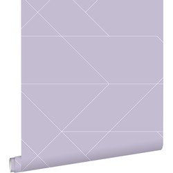 ESTAhome behang grafische lijnen lila paars - 0,53 x 10,05 m - 139574