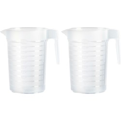 Plasticforte schenkkan - 2x - kunststof - transparant - 2000 ml - Schenkkannen