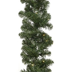 Decoris Dennenslinger - met verlichting - groen - guirlande - 270 cm - Kerstslingers