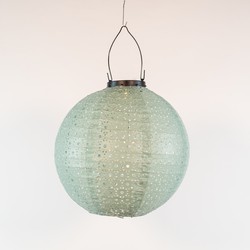 Solar lampion 25 cm sage groen/marrakesh - Anna's Collection