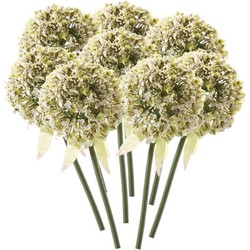 8 x Kunstbloemen steelbloem witte sierui 70 cm - Kunstbloemen