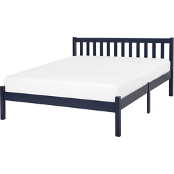 Beliani FLORAC - Tweepersoonsbed-Blauw-Dennenhout