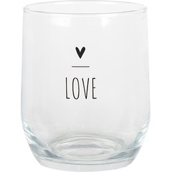 Clayre & Eef Waterglas 300 ml Transparant Glas Hart Drinkbeker