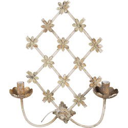 Clayre & Eef Wandlamp  43x16x55 cm Beige Goudkleurig Ijzer Muurlamp