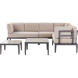 RIMA III - Loungeset voor 6 - Beige - Polyester