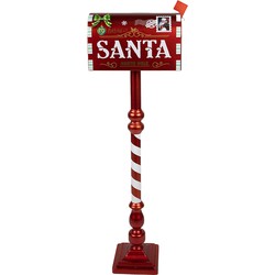 Clayre & Eef Kerstdecoratie Brievenbus 33x18x99 cm Rood IJzer SANTA