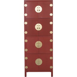 Fine Asianliving Chinese Kast Ruby Rood B67xD45xH180cm - Orientique