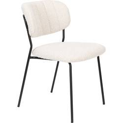 Housecraft Living Jolien Eetkamerstoelen Zwart/Bouclé - Set van 2