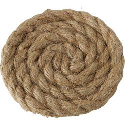 Deco Boltze Glazen onderzetter - 4x - naturel - jute - 10 cm - Glazenonderzetters