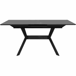Uitschuifbare eettafel van 160 tot 200 cm, keramisch leisteeneffect en zwart  HARO