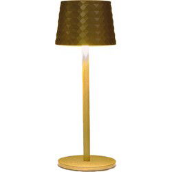Draadloze tafellamp warm wit dimbaar led inclusief usb kabel 22.5x8.5 cm goud